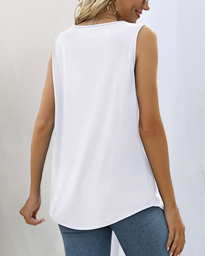 Cevile | Mooie vierkante hals Tank top