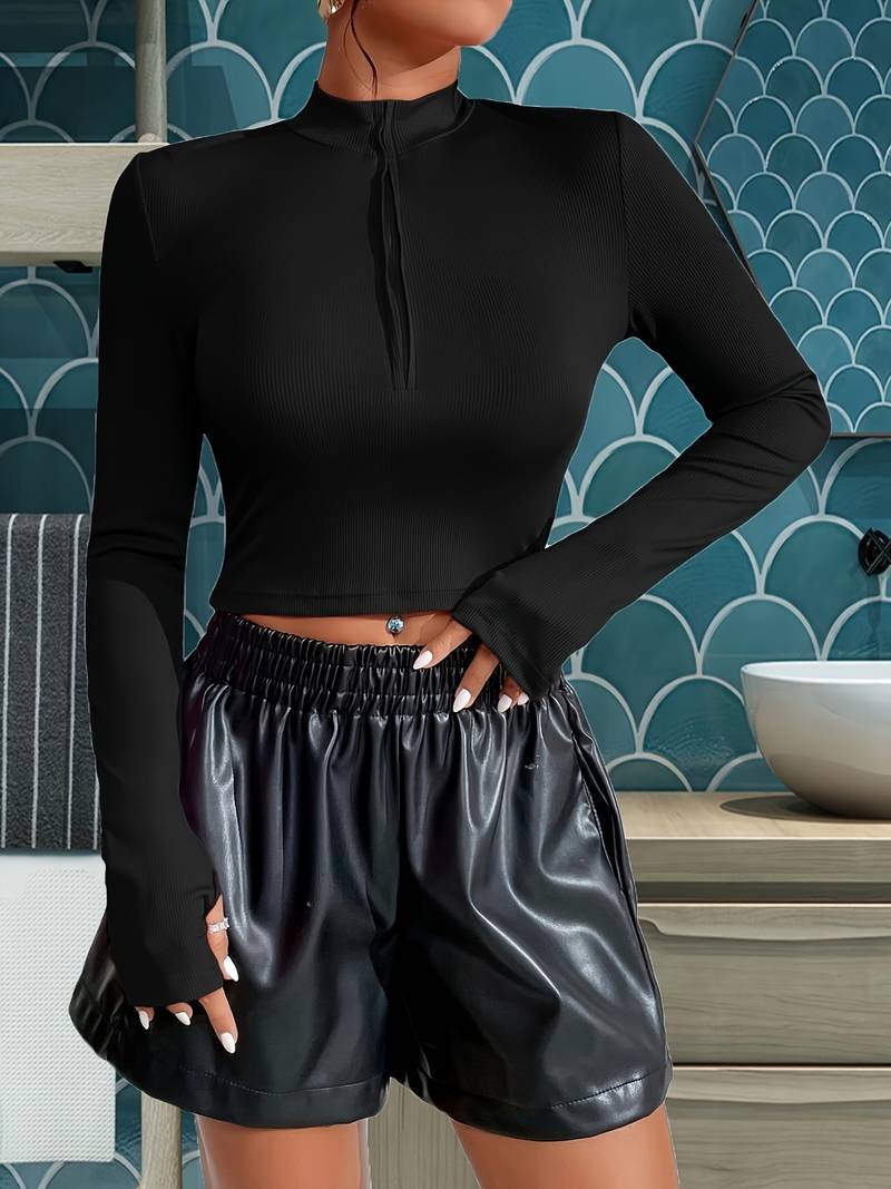 Cropped Top Met Halve Rits