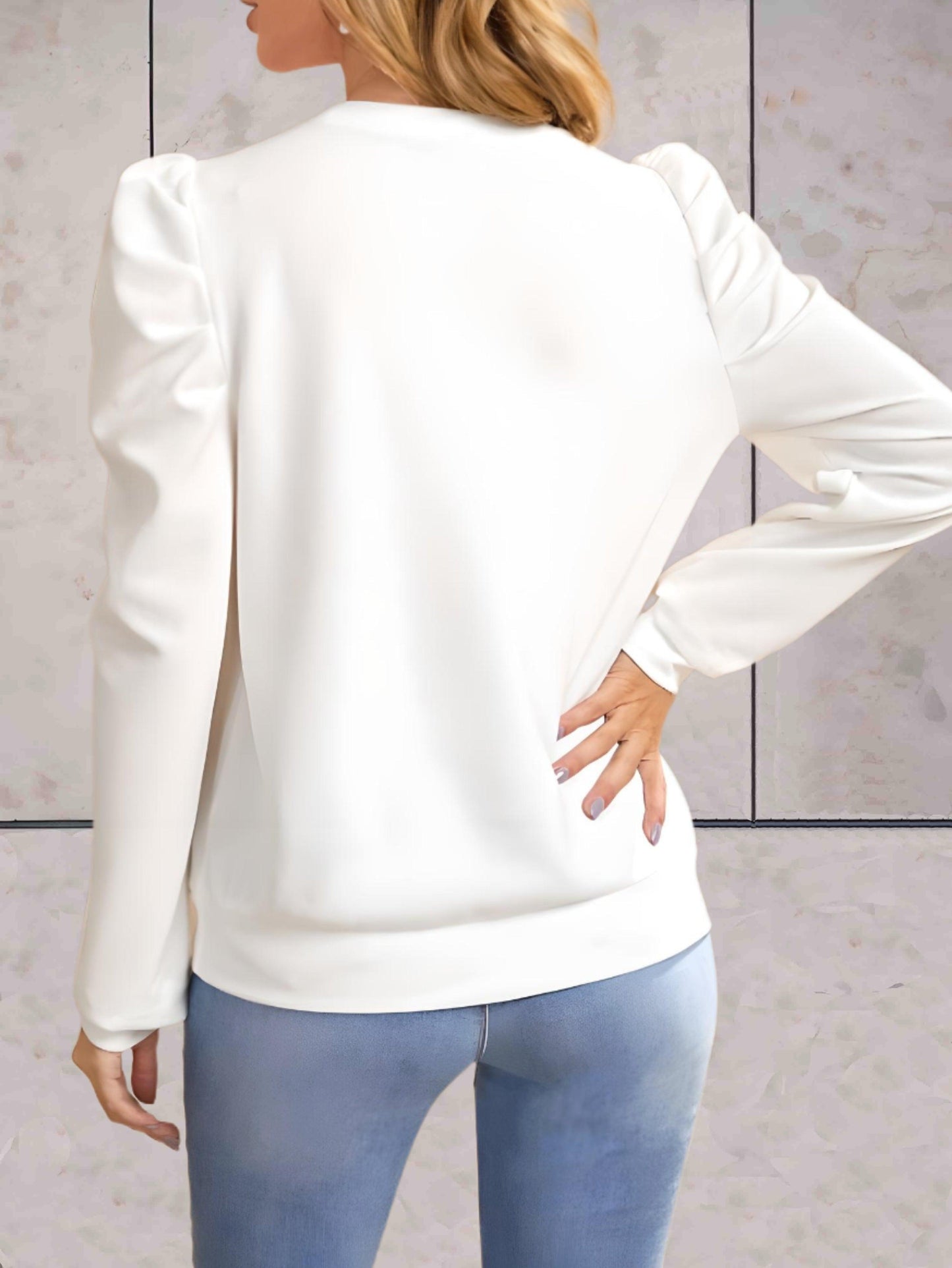 Charley - Effen oversized trui met gezwollen wijde mouwen