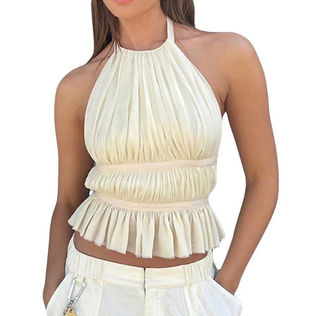 Elise | Halter Gewatteerde Top