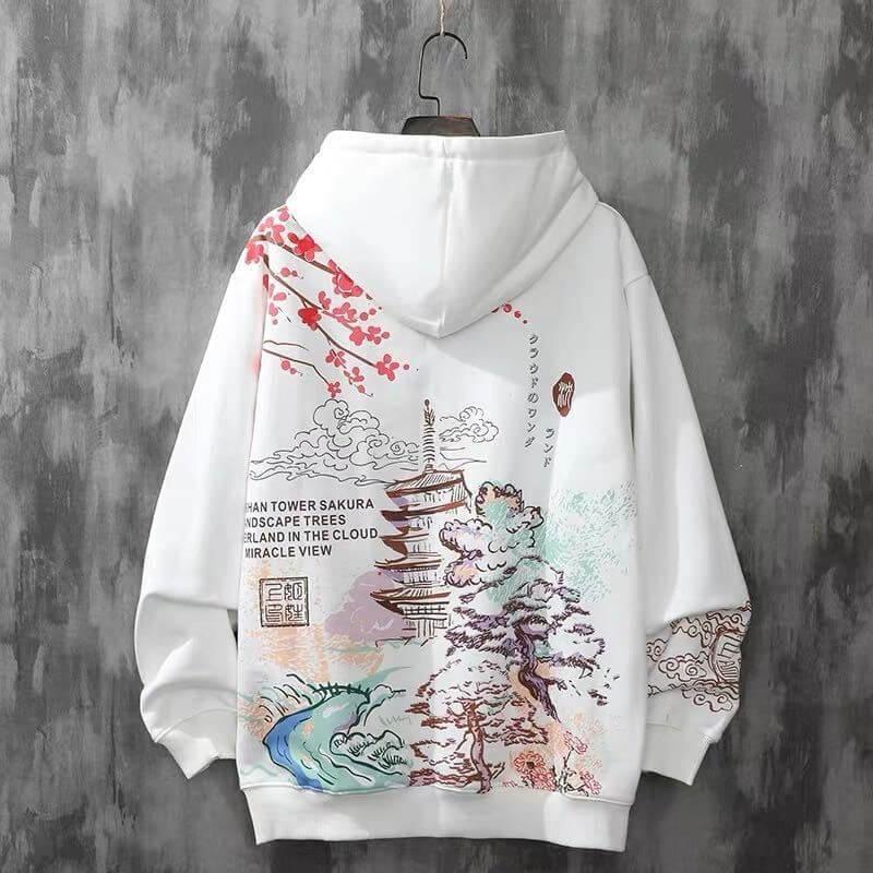 ModeParisienne® Kaori – Japanse Landschap Hoodie | Omarm Sereniteit en Stijl met Uniek Ontwerp