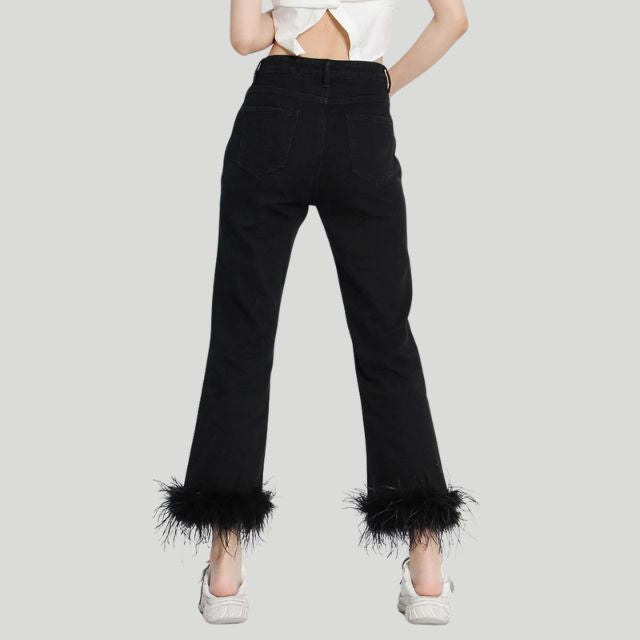 Vivienne Chic jeans met veren voor dames