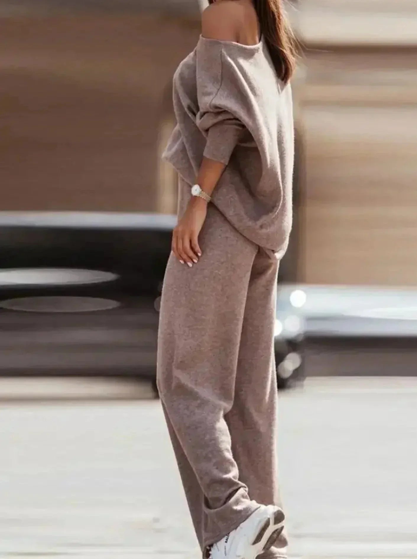 Faby | Casual asymmetrische top en broek set