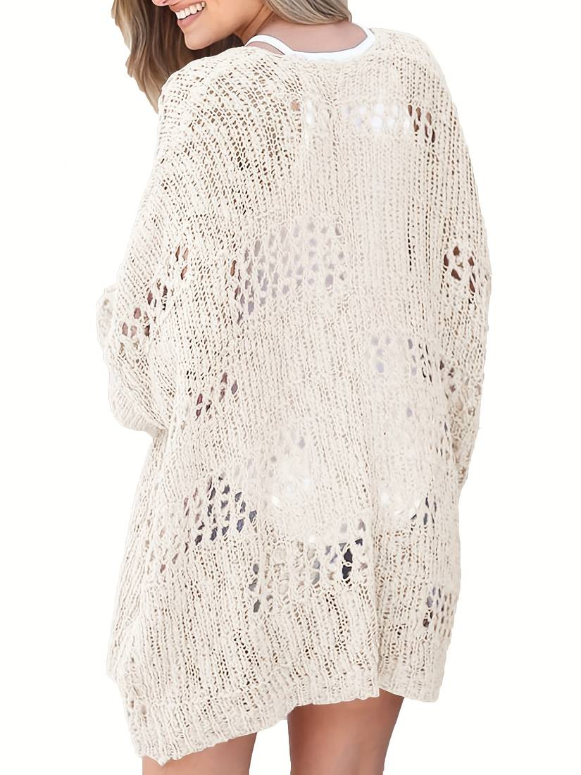 Gehaakt lang vest in boho stijl