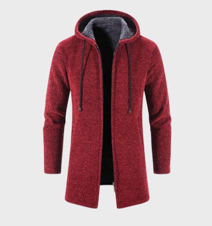 Conner - dik en warm halflang jack met capuchon en ritssluiting