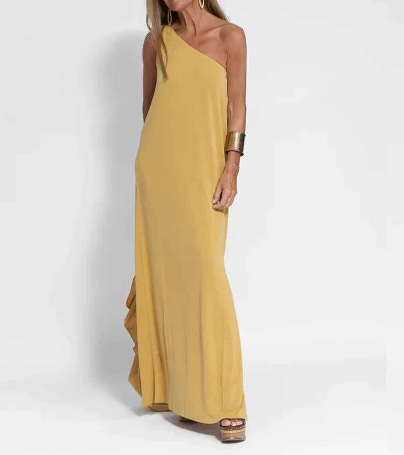 Rebecca - Chique Maxi-jurk met Één Schouder voor Vrouwen