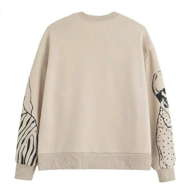 LuxeKnit | Losvallende sweatshirts met wolprint