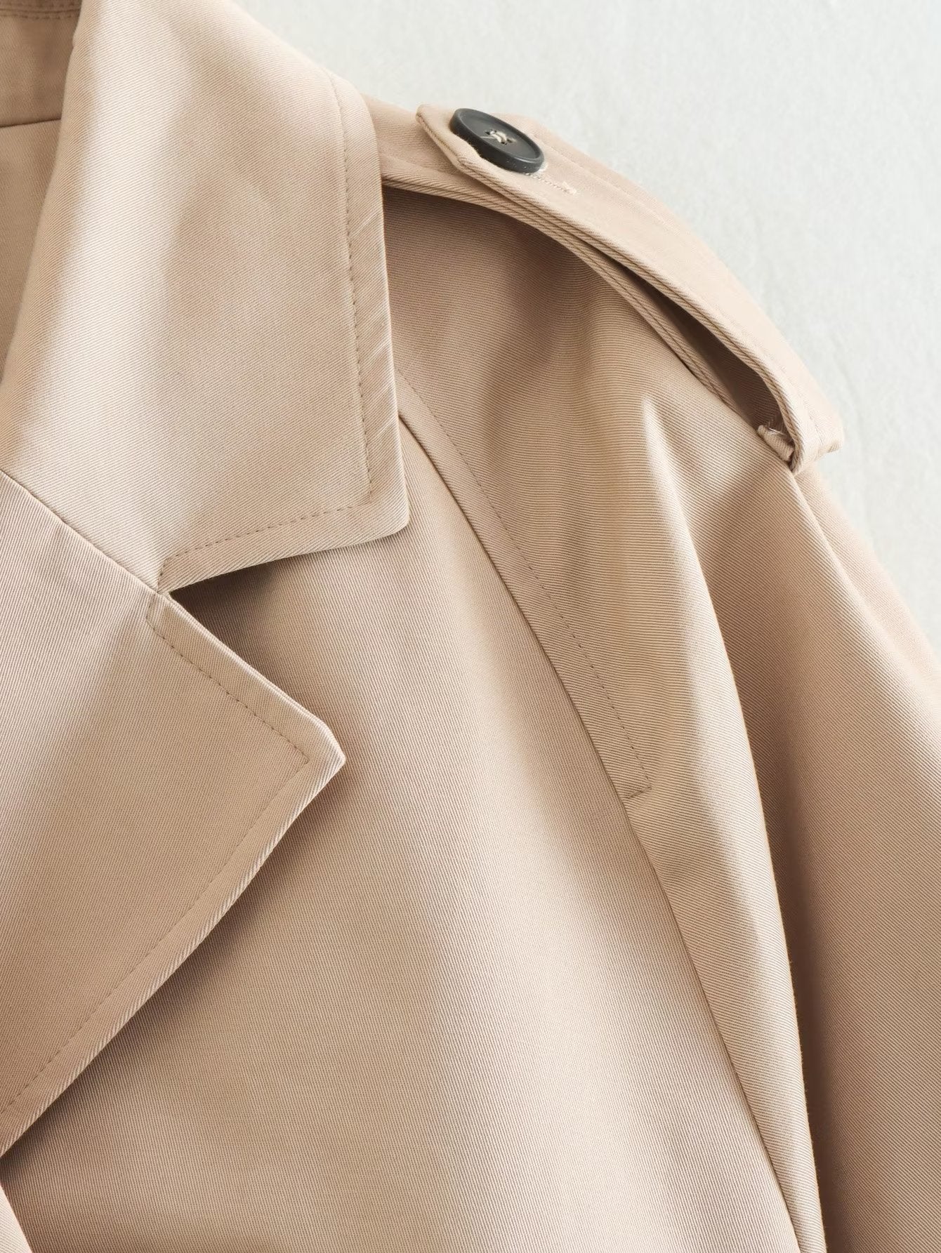 Zaria Jas | Casual trendy double-breasted korte oversized Trenchcoat