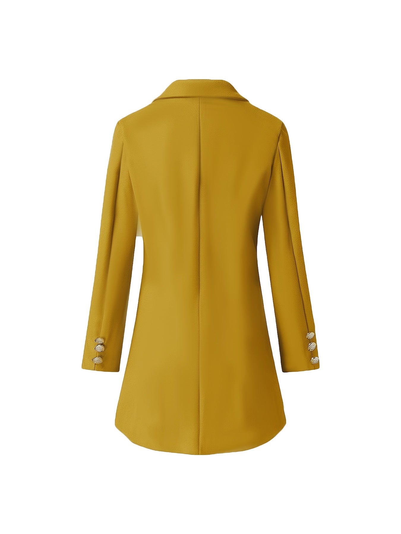 Clemma - Gevoerd Mantel met Inkeping Kraag, Elegant Lange Mouwjas voor Herfst & Winter, Dameskleding