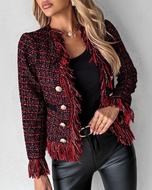 Win | Casual, elegante jas met kwastjesdesign