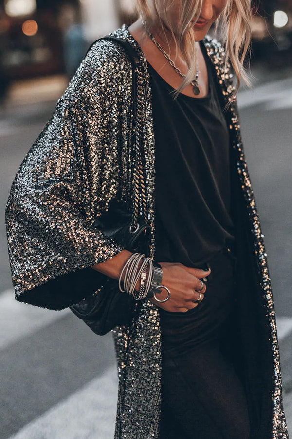 Lorah | Fashion Glanzende Pailletten Vest Top Winddicht