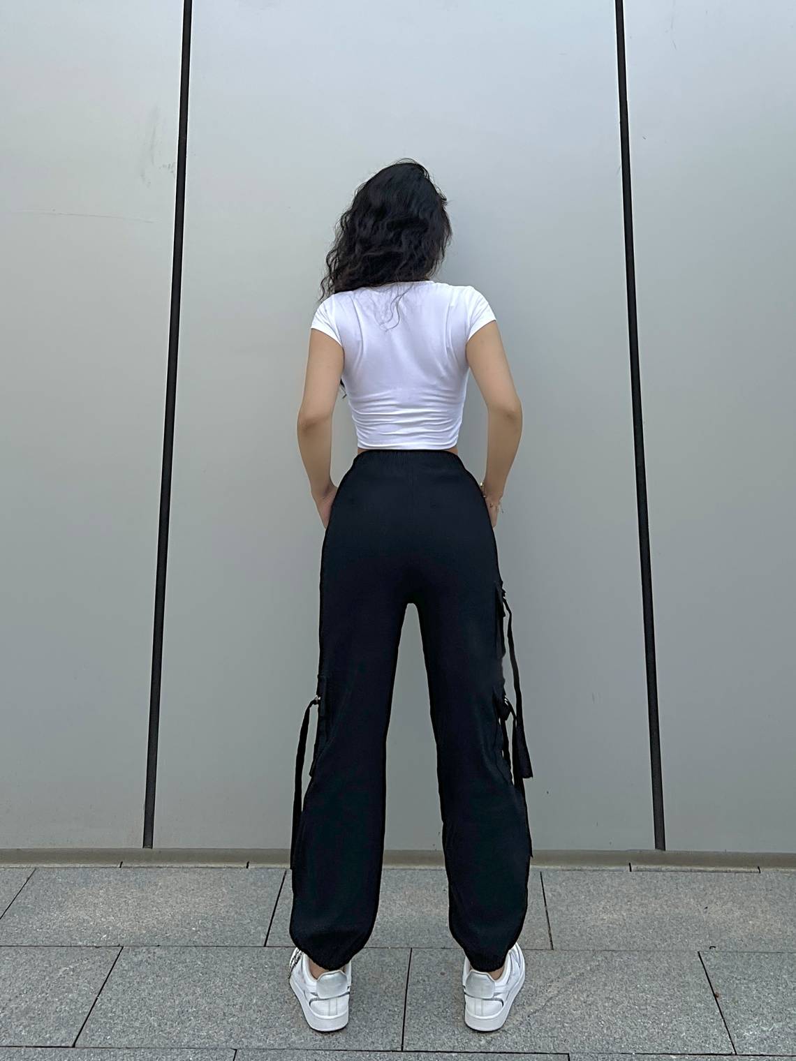 Cargo broek met industriële look