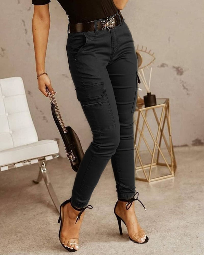 Cargo broek met middelhoge taille voor dames