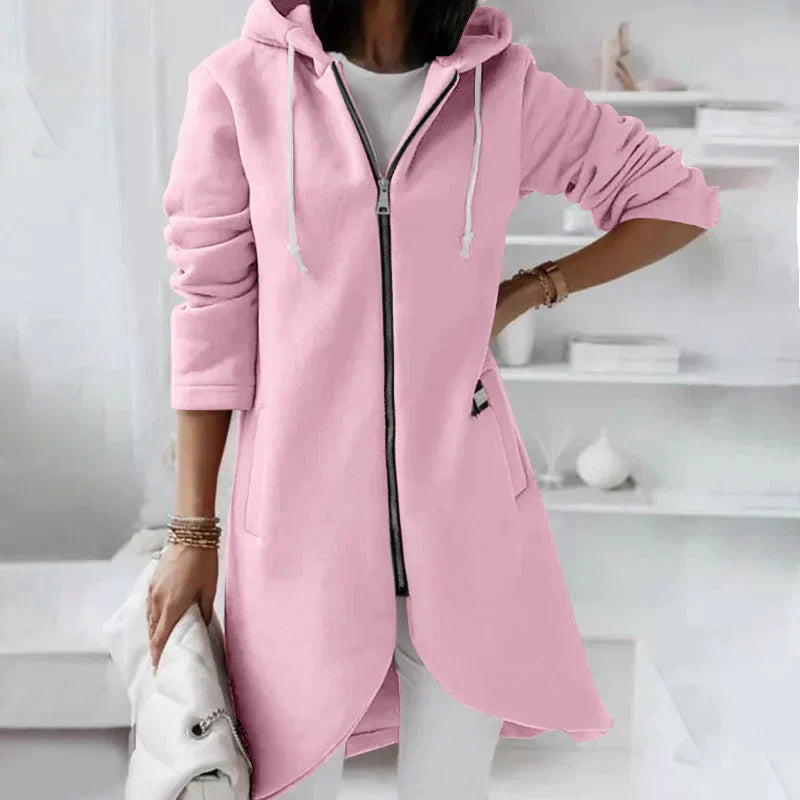 Alba | Lange hoodie met ritssluiting