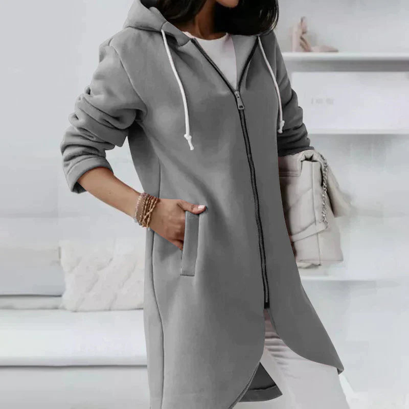 Alba | Lange hoodie met ritssluiting