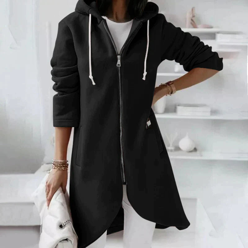 Alba | Lange hoodie met ritssluiting
