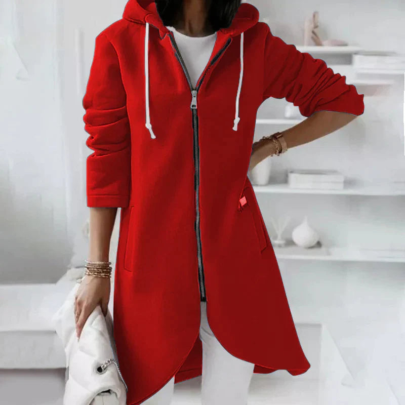 Alba | Lange hoodie met ritssluiting