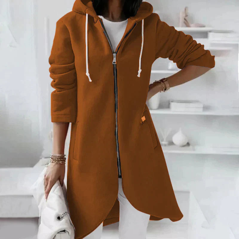 Alba | Lange hoodie met ritssluiting