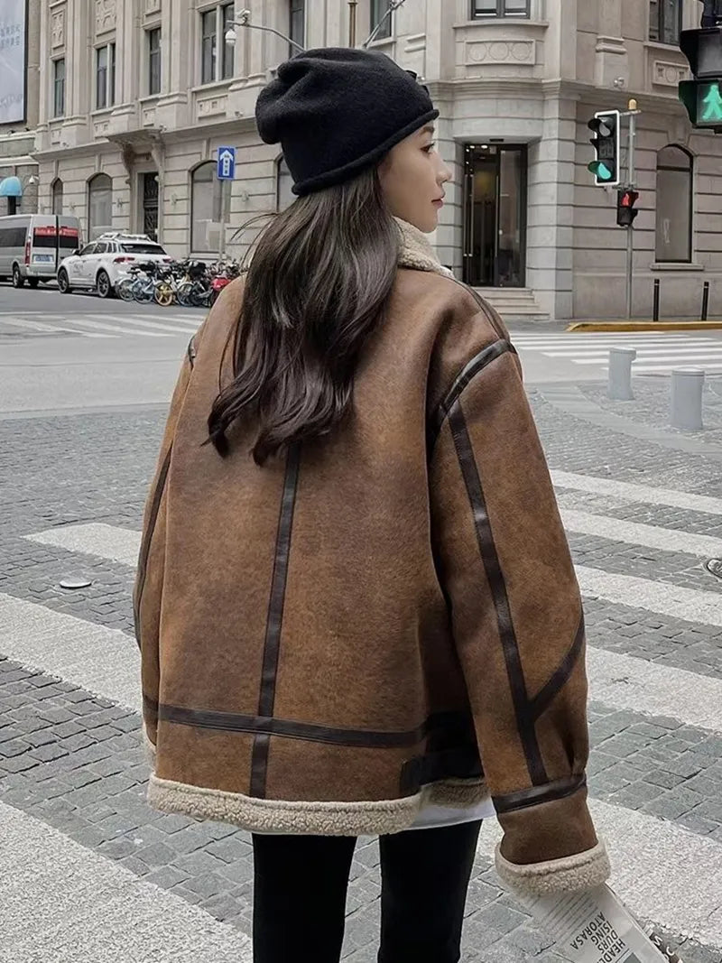 Anya | Suède leren jas