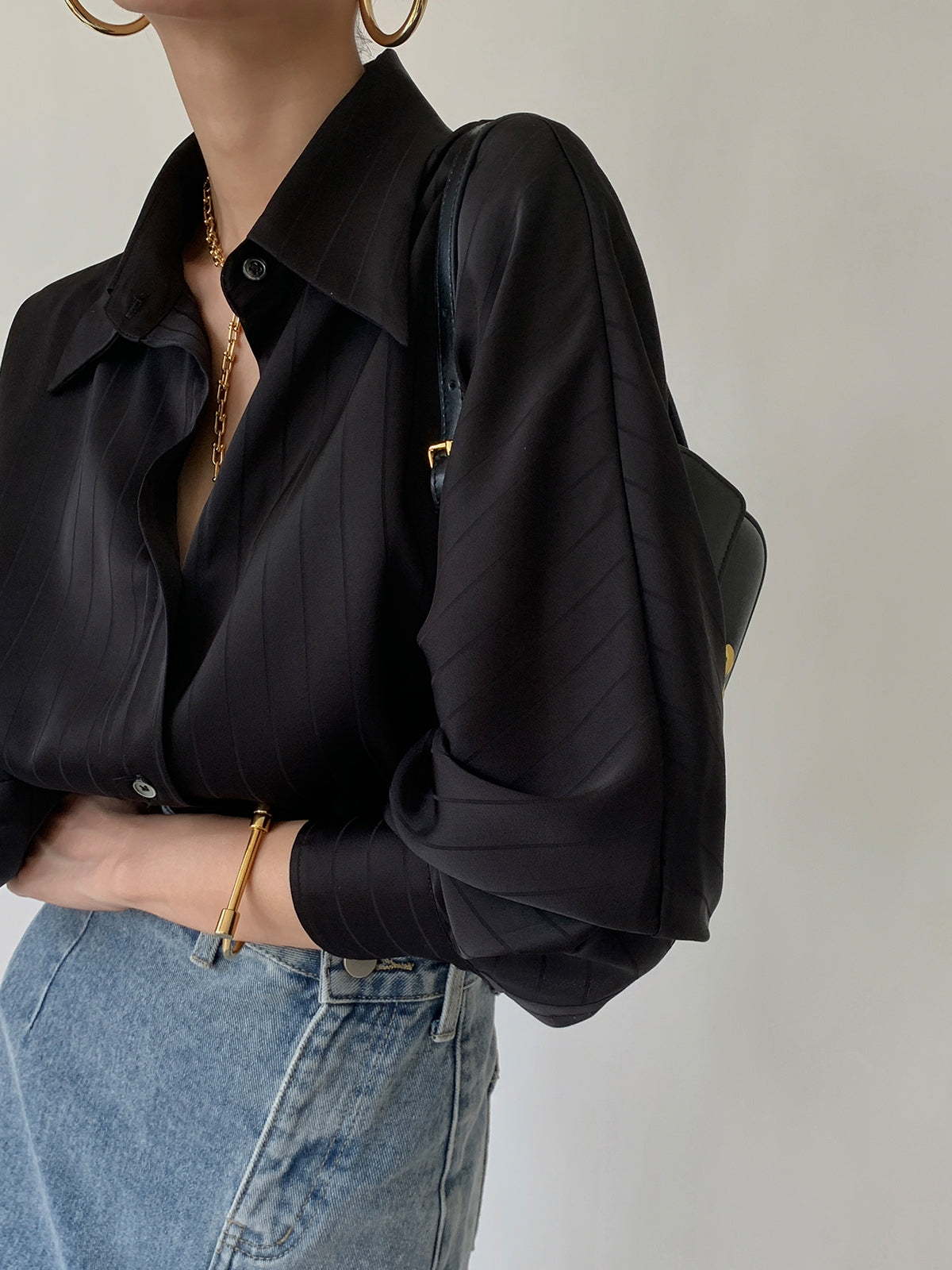 BEAUVOGUE - Charlotte Oversized Overhemd met Kraag en Knoopjes
