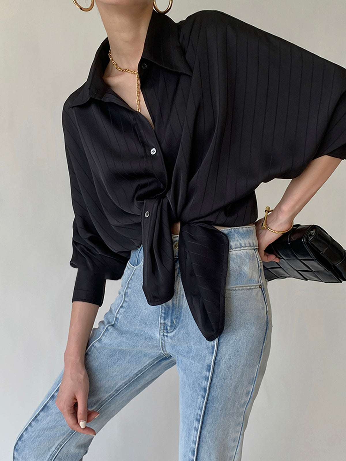 BEAUVOGUE - Charlotte Oversized Overhemd met Kraag en Knoopjes