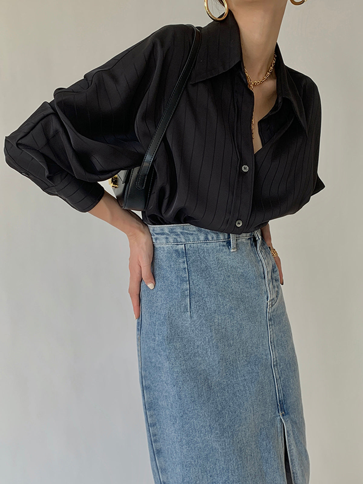BEAUVOGUE - Charlotte Oversized Overhemd met Kraag en Knoopjes