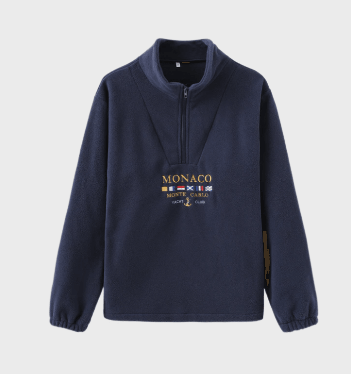 Sam - Halfzip sweater mooi passende zipper voor heren met Monaco print