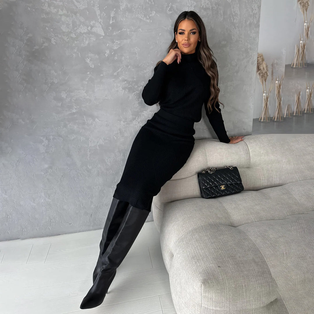 ANGELA - Elegante pullover en rok set