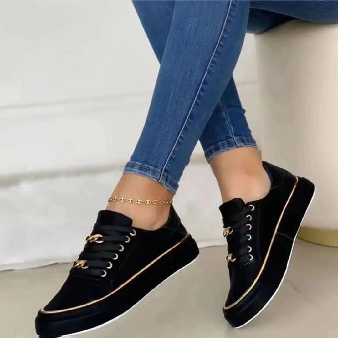 Mila - Damessneakers Chique Gouden Accent