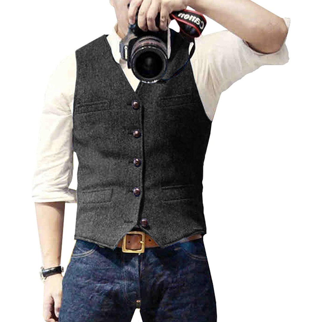 Spijker denim gilet voor heren