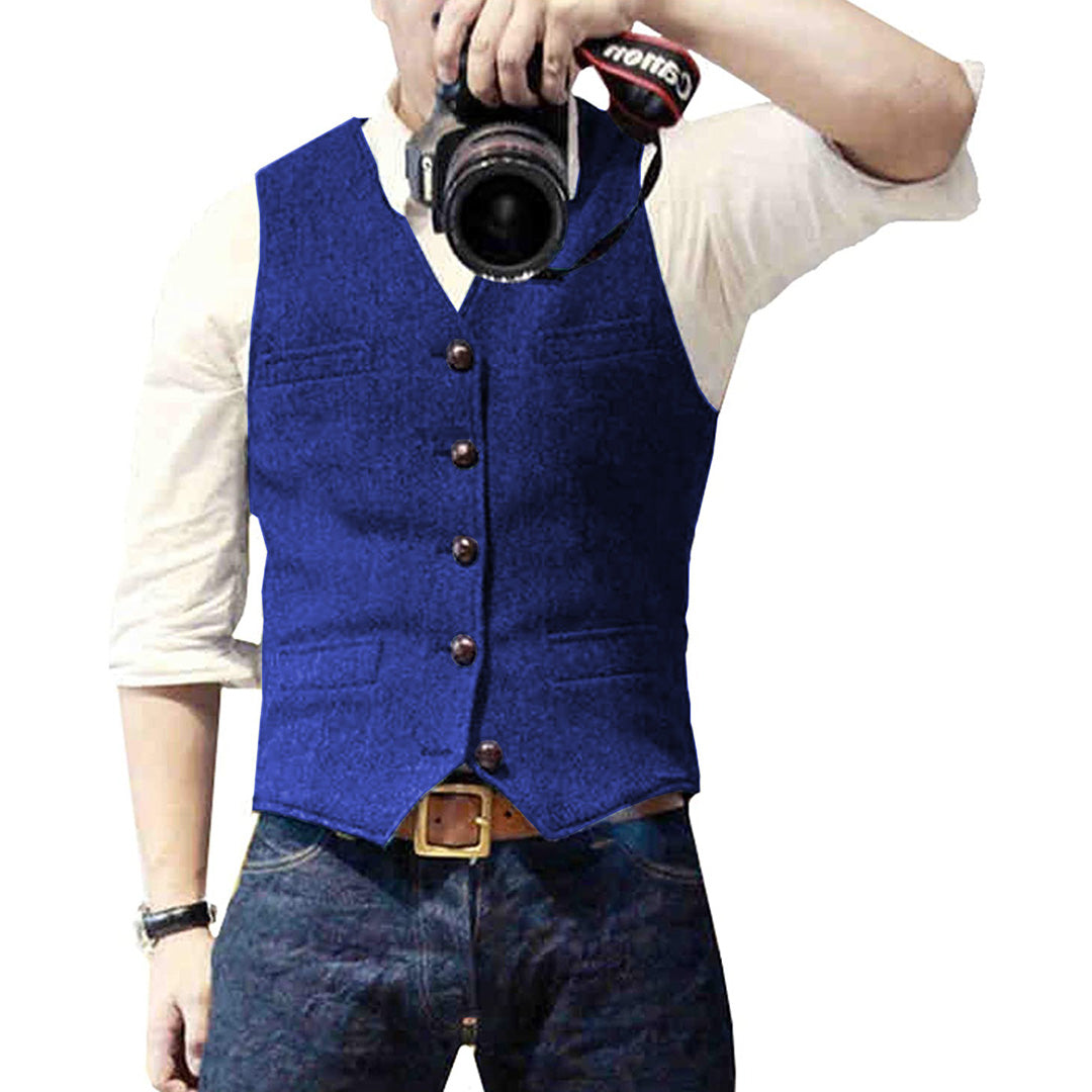 Spijker denim gilet voor heren