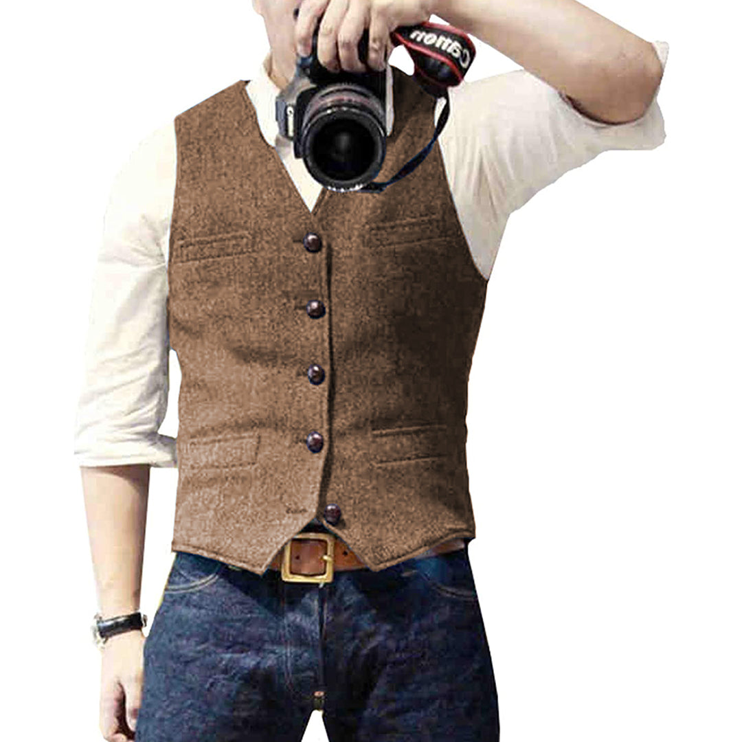 Spijker denim gilet voor heren