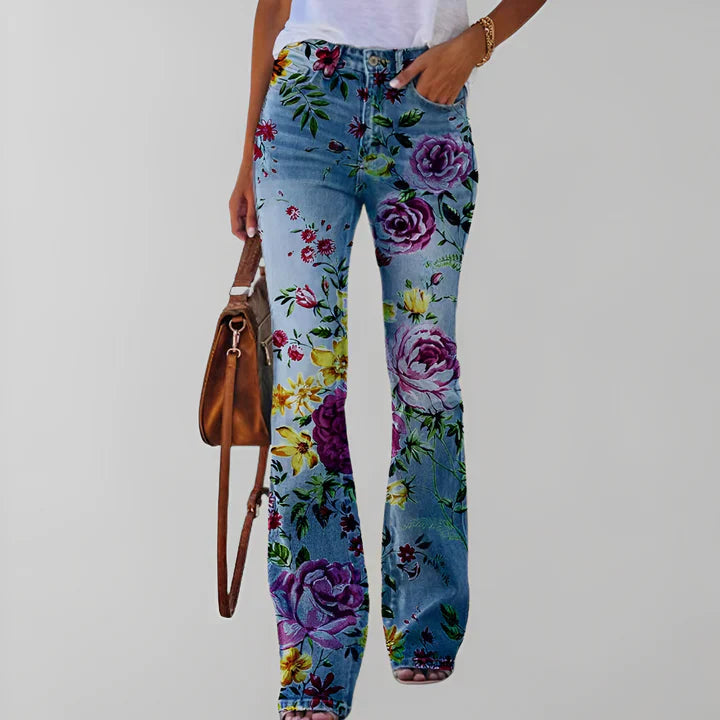 Rechte jeans met bloemenprint - Adelaide