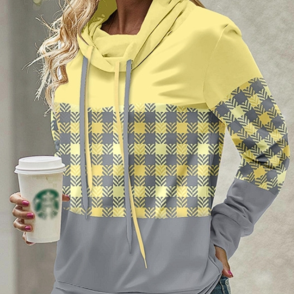Delia - Stijlvolle Geruite Hoodie voor Dames