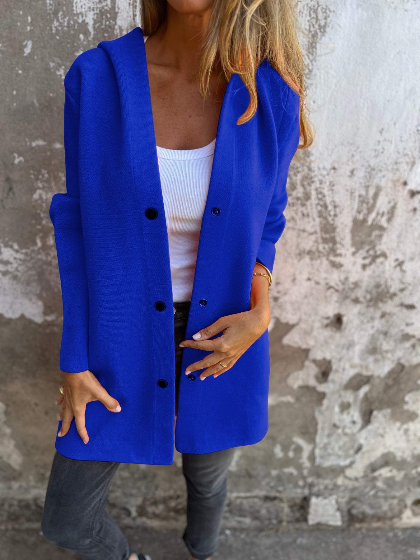 Autri Cardigan | Casual gebreid vest met knopen voor dames – lange pasvorm