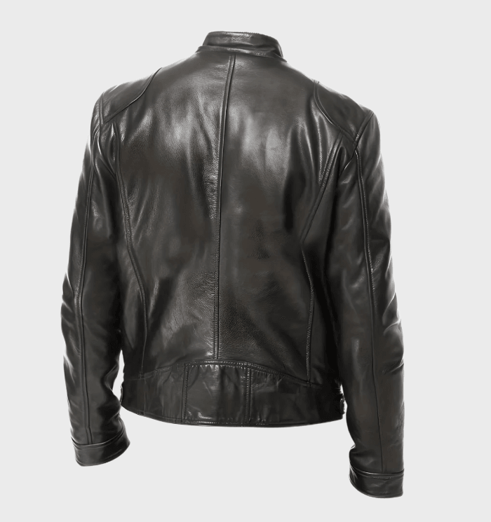 Mark - Zwart mooi passend leren jack voor heren met zakken