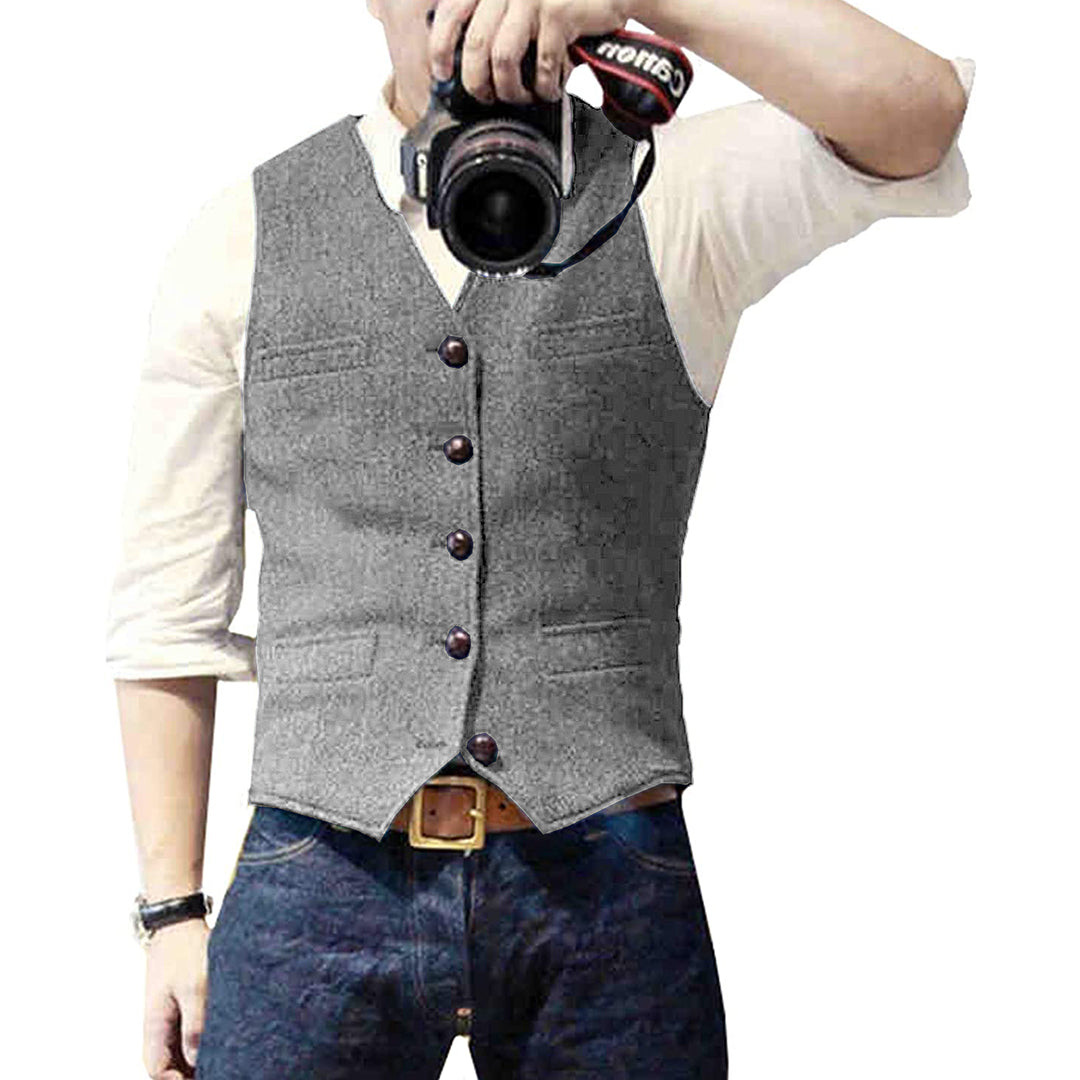 Spijker denim gilet voor heren