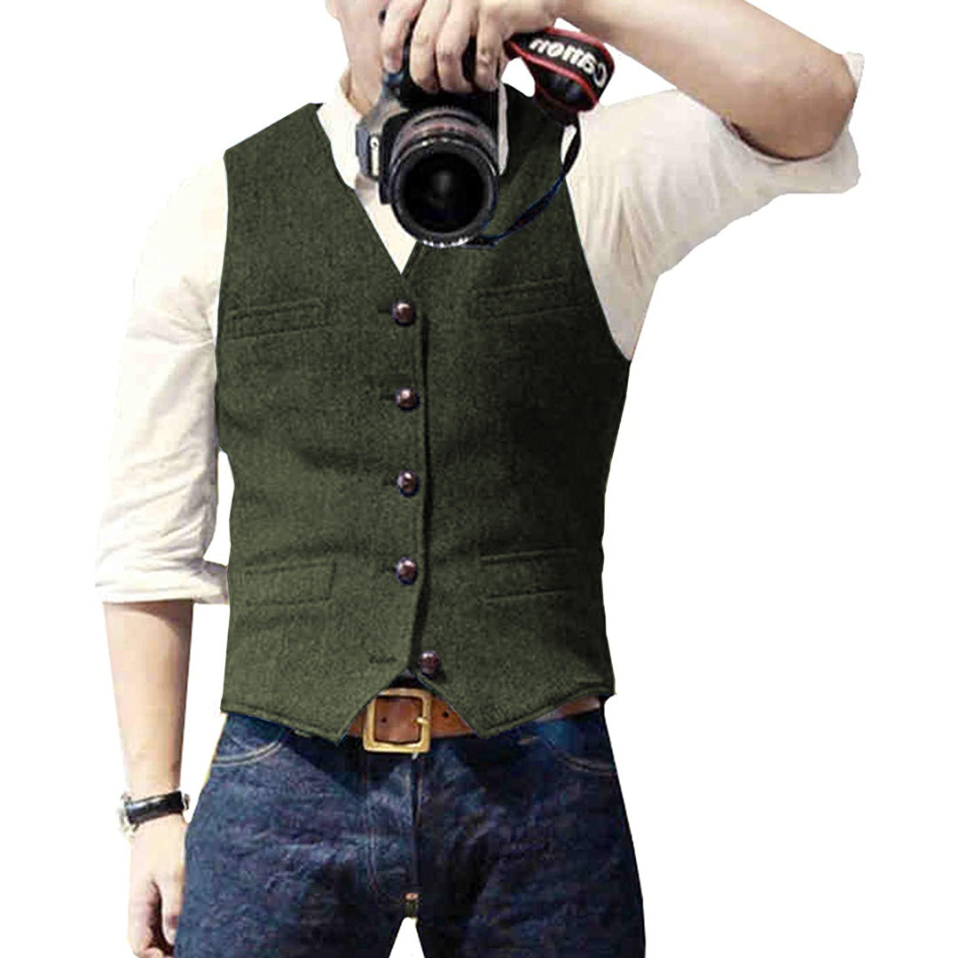 Spijker denim gilet voor heren
