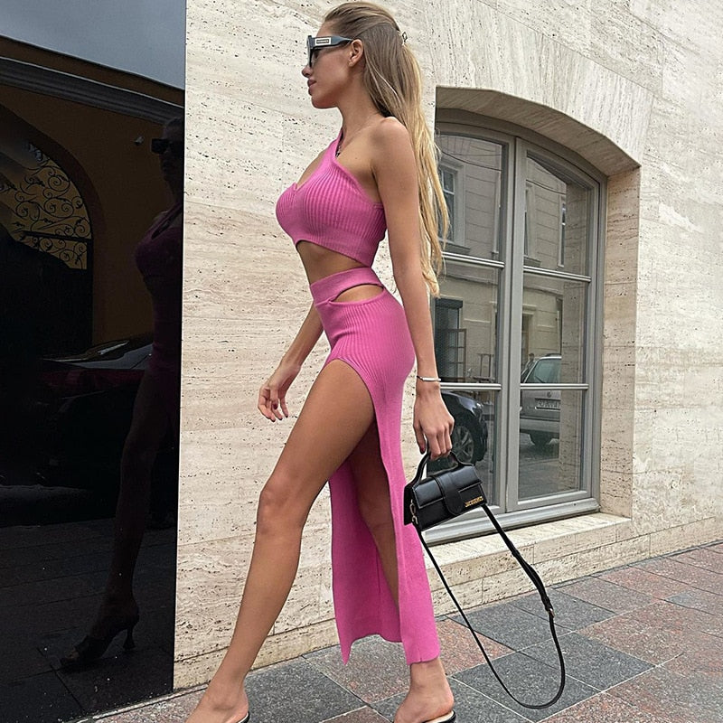 Two piece set met split