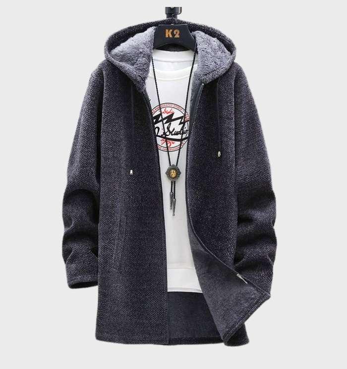 Harry - warm fleecejack met capuchon, zakken en rits over de hele lengte