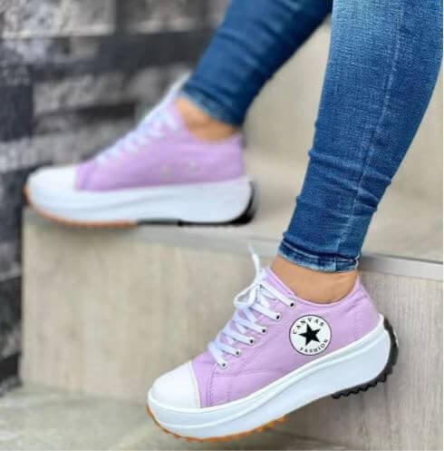 TrendSet Canvas Dames Sneakers - Stijlvol en Comfortabel