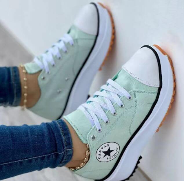 TrendSet Canvas Dames Sneakers - Stijlvol en Comfortabel