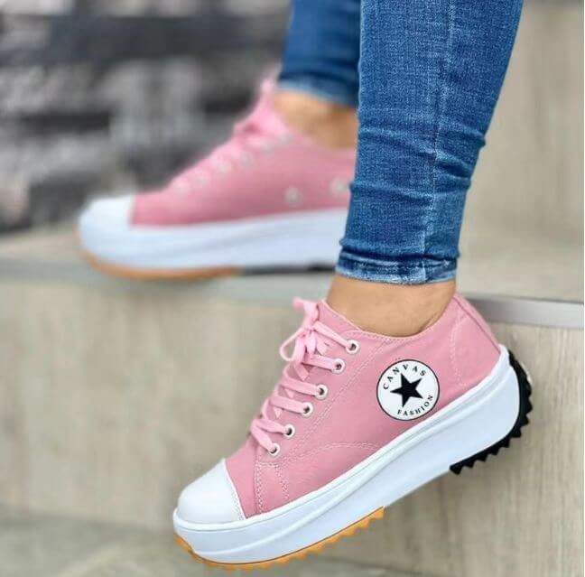 TrendSet Canvas Dames Sneakers - Stijlvol en Comfortabel