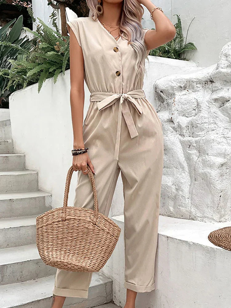 Virginia | Casual jumpsuit met korte mouwen
