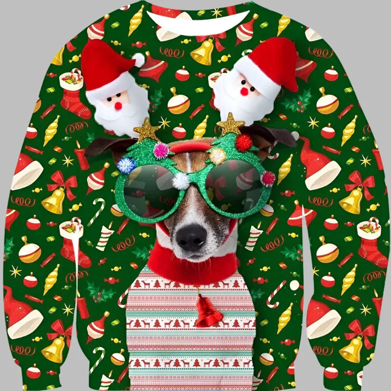 Alina Kersttrui | Kerstmotief 3D-geprinte unisex trui