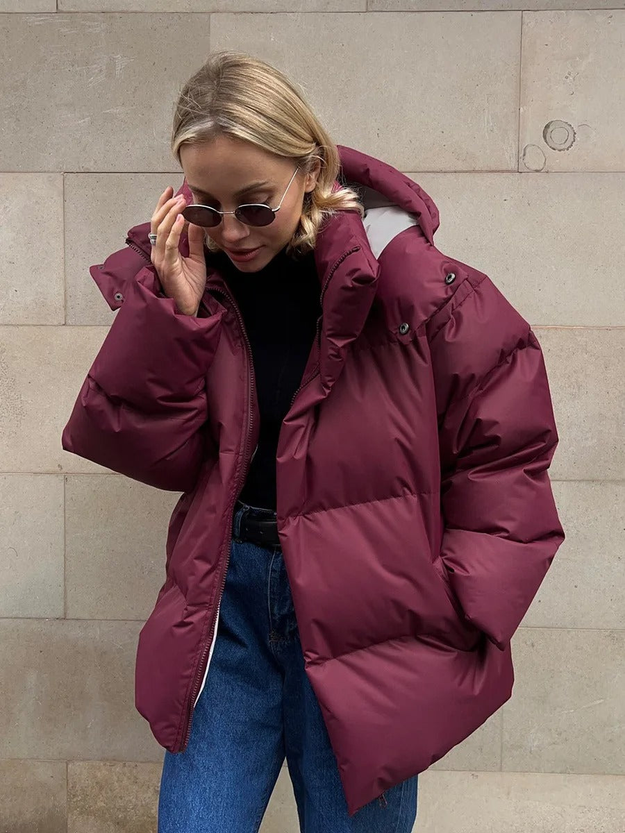 Atelier Puffer | Kort gewatteerde winter damesjas met capuchon