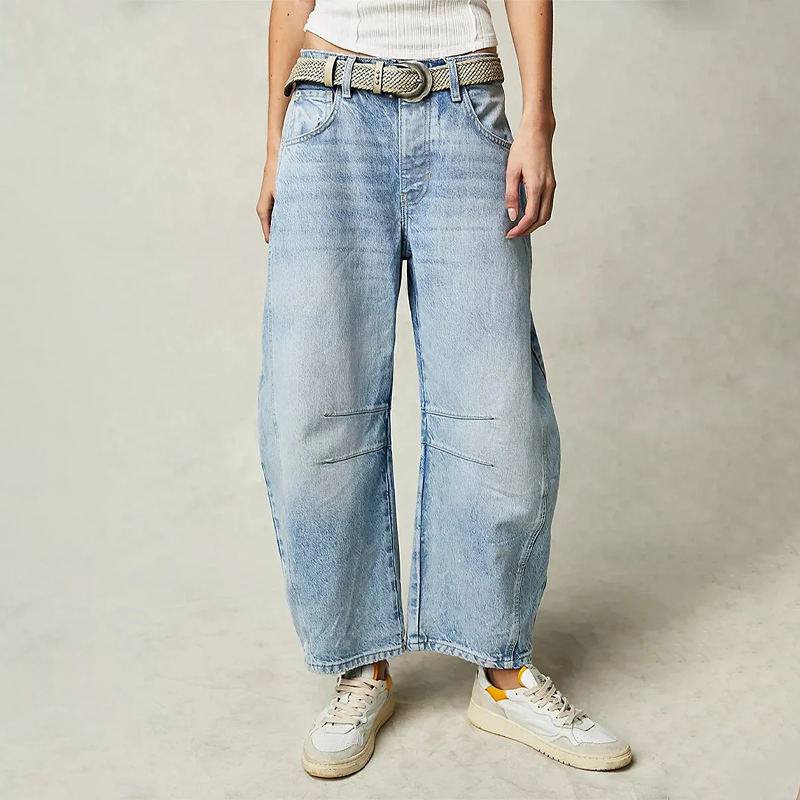 Comfort dames jeans met wijde pijpen