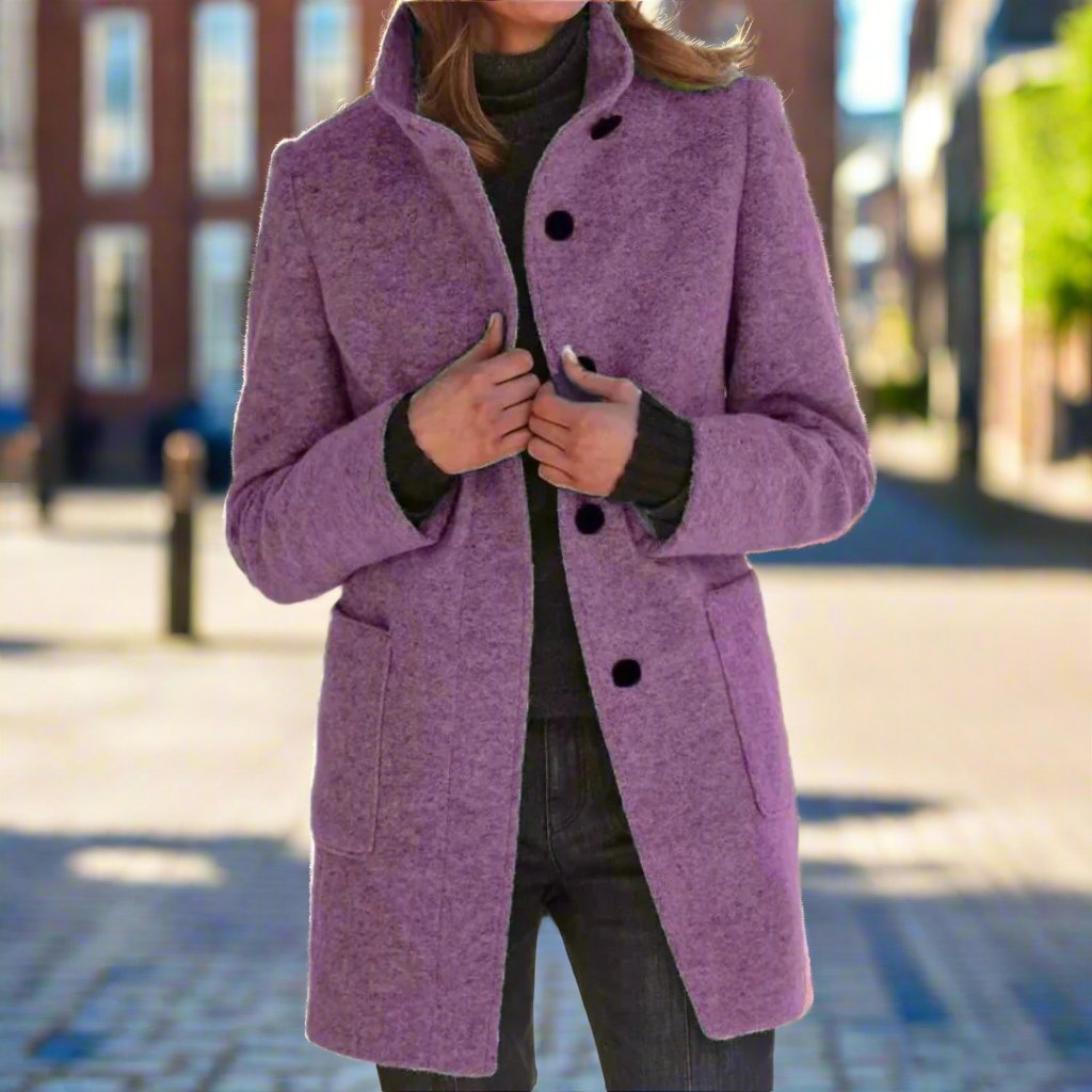 Weber Wollen Mantel | Elegante wollen jas voor dames met kraag