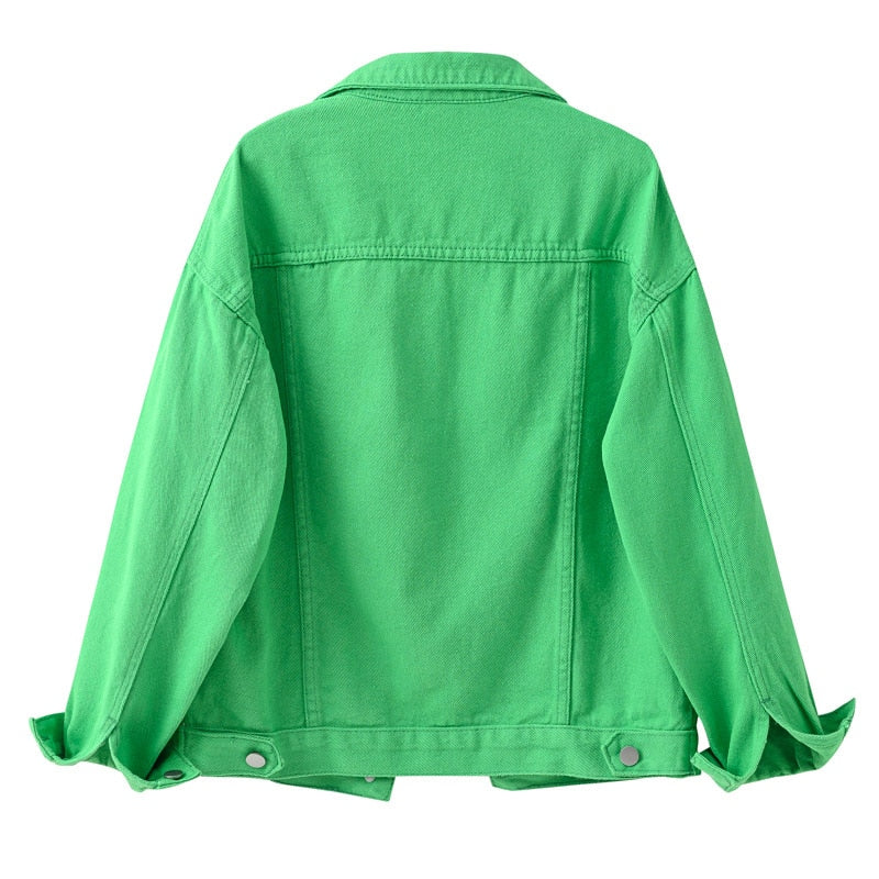 Groen denim jasje