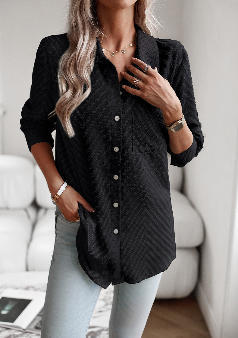 Zwarte blouse met patroon